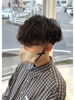 ブランコジーサウス(BLANCO G South) 波巻きスパイラルパーマ ツーブロック マッシュ 骨格補正