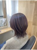 ショートボブ/センターパート/ツヤ髪/グラデーション/イヤリング
