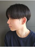 刈り上げセンターパートニュアンスパーマメンズ