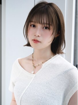 エインアンリー 表参道(AIN.ANLY.) ミニボブフェイスレイヤーぱっつん前髪ハッシュカット大人女子