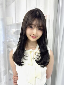 ハピネス 梅田茶屋町店(HAPPINESS) ロングレイヤー/韓国ヘア/髪質改善/ブリーチなし/グレージュ