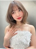 レイヤーボブ/似合わせカット/メルティーカラー/ぱっつん前髪