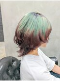 3色デザインカラー＊マッシュウルフ