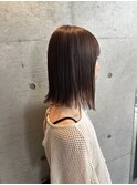 ミディアムヘア暗めカラーデザインカラーフェイスフレーミング
