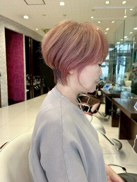 アース 大曽根店(HAIR&MAKE EARTH) earthショートレイヤーボブミルクティー丸みショートボブ