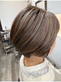 白髪暈しハイライトミルクティーベージュ