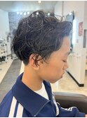 宇都宮波巻きスパイラルパーマ波巻きパーマセンターパートメンズ
