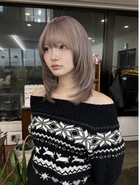 ポール(pole) 札幌ミディアム　ペールラベンダー×ザクザクレイヤー