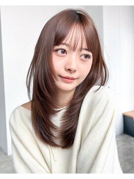 アイティーバイアルバム 松戸店(IT by ALBUM) ロング前髪カット顔周りレイヤーココアベージュ_F21248