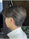 ウルフセンターパート曲がる縮毛矯正毛流れパーマショートネープ