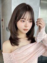 ABBEY 福岡天神 【8月8日NEW OPEN(予定)】&nbsp;ミディアムヘアレイヤーカット前髪カット髪質改善トリートメント