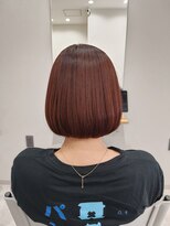佇余(TAYU)&nbsp;ツヤがほしい方へ髪質改善レッドブラウンのあごラインボブ