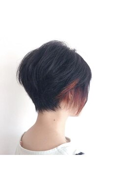 ノノリリ(NONORIRI) インナーカラーイヤリングカラーオレンジレイヤーショート