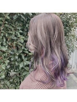 ネオヘアー 曳舟店(NEO Hair) シルバーベージュ×インナーパープル曳舟インナーカラー髪質改善