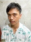 ツーブロックベリーショート/アッシュブラック/30代・40代・50代