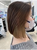 酸性ストレート/インナーカラー/ボブカット