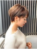 小顔ショートボブ/レイヤーカット/顔周り/前髪カット[池袋]