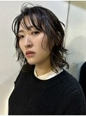 【 ミディアムウルフパーマ × オリーブカラー 】浅野美紀