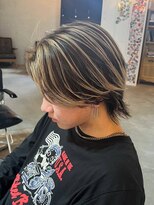 オーバー 町田店(OVER)&nbsp;センターパート メンズハイライト メンズバレイヤージュ