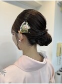 大人カワイイ　訪問着ヘア