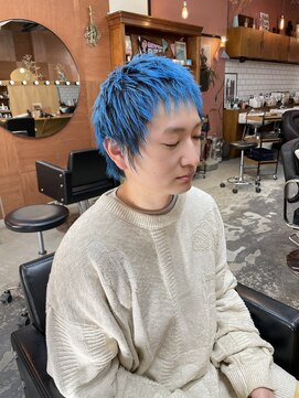 チャプター 問屋町(chapter) スパイキーショートクリアブルーメンズパンク