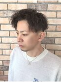 メンズショートアップバングツイストスパイラルパーマ