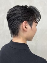 メンズセンターパートニュアンスパーマ毛流れ縮毛矯正刈り上げ