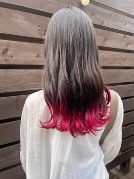 ソレイユトウキョウシブヤ(SOLEIL TOKYO shibuya) ロングレイヤーブリーチ裾カラーピンク