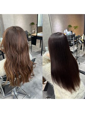 サクラ 岐阜(SAKURA) 縮毛矯正×暗髪カラー×レイヤーカット柔らかく艶のある髪へ！