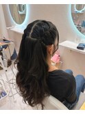あみこみハーフツイン/心斎橋ヘアセット