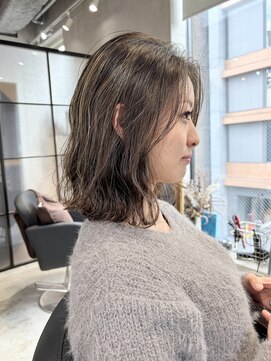 ボブ/外国人風/大人ボブ／ハイライト/ショートボブ