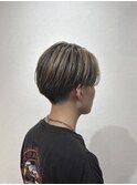 全頭ブリーチで魅せる韓国バレイヤージュマッシュ