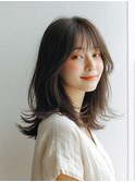 ミルクティーブロンド/ダークブルー/デジタルパーマ/人形町
