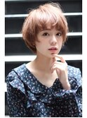 ノーブルなマッシュショートにアプリコットベージュ♪藤沢