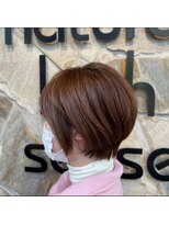 ナチュラルハイセンス 本店(natural high sense) ショートボブ×アプリコットオレンジ 似合わせカット/町屋駅