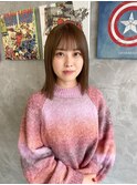長め切りっぱなしボブ