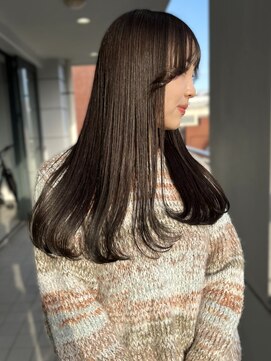 イロウ 天神大名店(IROW) オリーブグレージュ　小顔レイヤー　顔周りカット【天神大名】