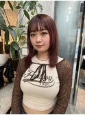レイヤーカット×レッドカラー