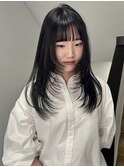 レイヤーカットハッシュカットシャギーレイヤーブルーブラック