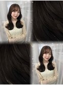 レイヤーカット/韓国ヘア/顔まわり/韓国風巻き/グレージュ/艶髪
