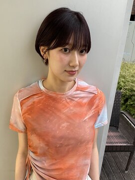 エアー 青山(AIR) 丸みショートシースルーバングくびれボブマッシュショート