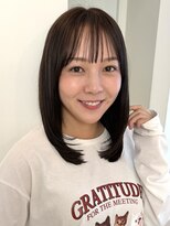 ローネス 銀座(LONESS)&nbsp;レイヤーボブブラウンベージュ縮毛矯正酸性ストレート大人ボブ