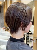 青山白髪ぼかしハイライトミディアムボブアッシュグレージュ50代