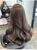 韓国ヘアロングレイヤーカット前髪カット　