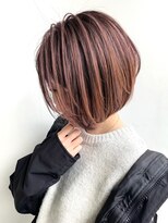 トルネード(TORNADO)&nbsp;大人ショートボブ ピンクベージュハイライトカラー可愛い K05-13