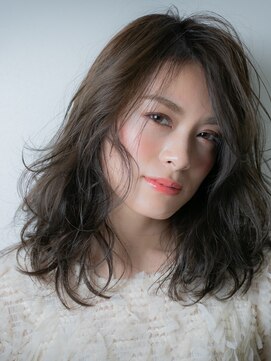 カバーヘア イヴ 戸頭店(COVER HAIR EVE) くせ毛風小顔アシンメトリー鎖骨ミディアム201v戸頭30代40代50代