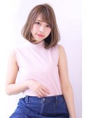 ことりベージュローライト大人かわいい小顔スリークボブ大人ボブ