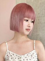 ソル ジングウマエ(SOL JINGUMAE)&nbsp;ダブルカラーピンクベージュカラー裾カラーケアブリーチミニボブ