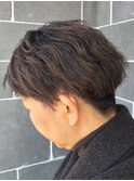 白髪ぼかし ショート 顔周りレイヤー ハイライト 透明感
