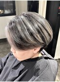 メンズバレイヤージュハイライトセンターパートケアブリーチ